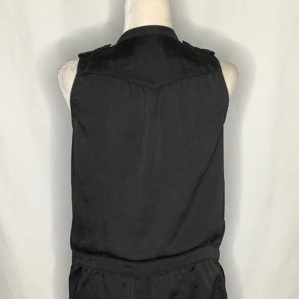 H&M Sleeveless Black Satin Romper Size 8